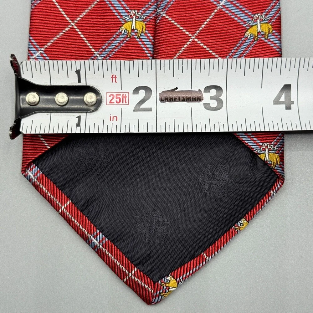 Brooks Brothers Makers Tie Mens Red Golden Fleece Geometric Silk Classic Necktie